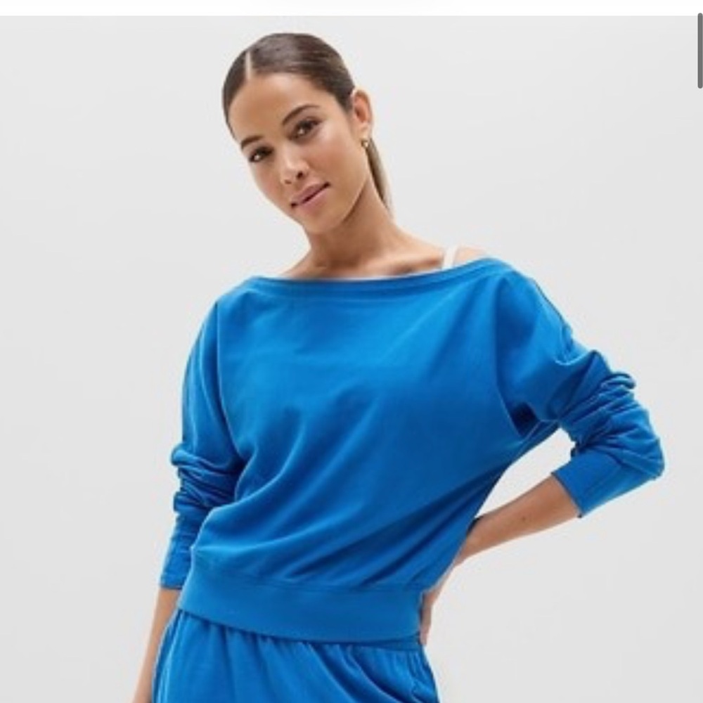 ATHLETA AIRY COTTON TERRY BOATNECK